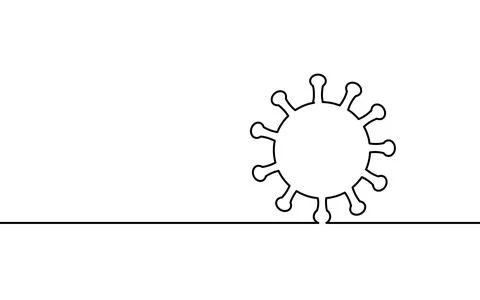 Continuous one single line art safety concept. Pandemic COVID coronavirus safe Stock-Illustration