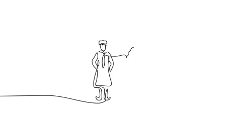 Continuous one single line of indian couple wearing traditional clothes Stock Footage 227580598