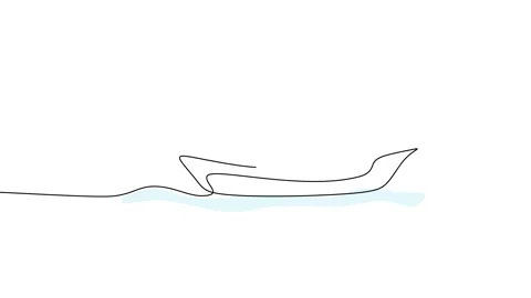 Continuous one single line of man bring india flag on boat for republic day Stock Footage 227585539