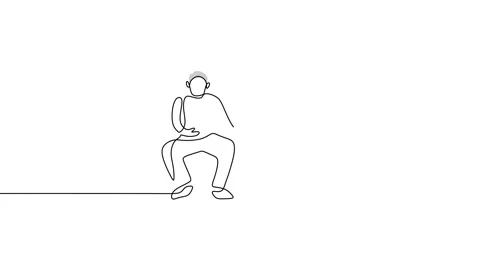 Continuous one single line of mature couple sitting on chair Stock Footage 227586154