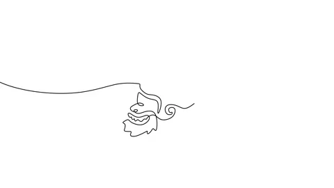 Continuous one single line of monkey man from india Stock Footage 227581905