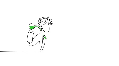 Continuous one single line of nerd scientist doing experiment Stock Footage 227556308