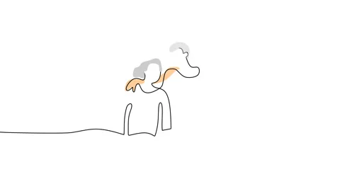 Continuous one single line of romantic mature couple Stock Footage 227587312