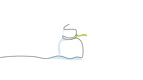 Continuous one single line of snowman for christmas decoration Stock Footage 227574726