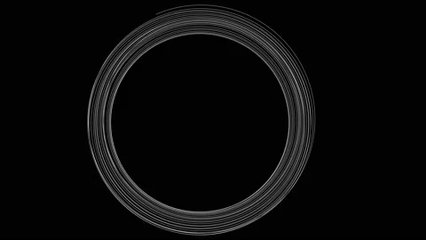 Continuous one white line drawing round frame animated motion to full white c Stock Footage 141261033