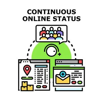 Continuous online status connecting global digital users 스톡 일러스트
