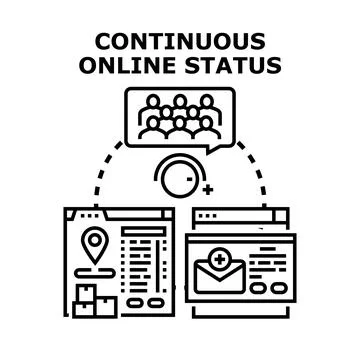Continuous online status connecting global digital users Stock Illustration