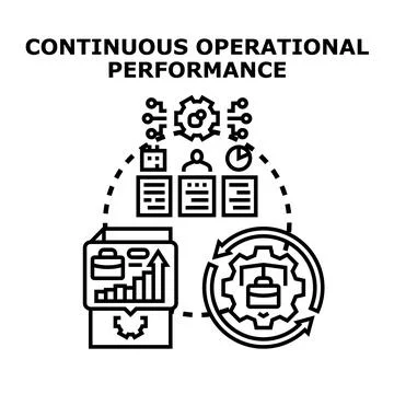 Continuous operational performance business management concept Stock Illustration
