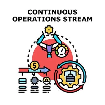 Continuous operations stream for business workflow development Stock Illustration