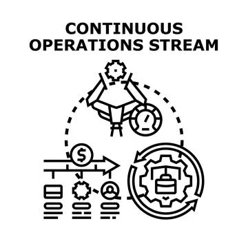 Continuous operations stream for business workflow development Stock Illustration