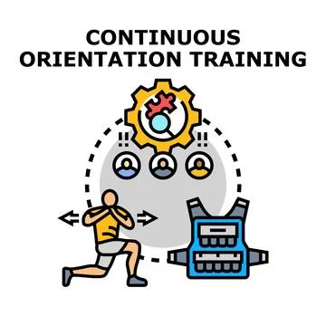 Continuous orientation training for employee development process 스톡 일러스트