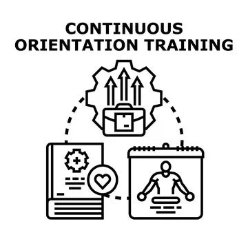 Continuous orientation training for employee professional development Illustrazione stock