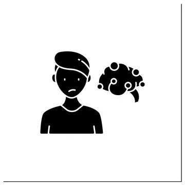 Continuous partial attention glyph icon Stock Illustration