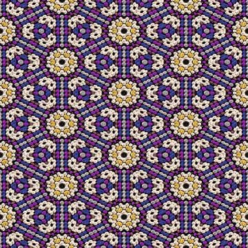 Continuous pattern  of   beadwork Illustrazione stock