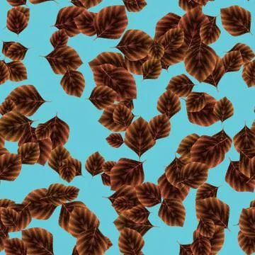 Continuous pattern with  bright leaves Stock Illustration