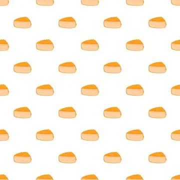 Continuous pattern of creamy orange dessert slices Stock Illustration