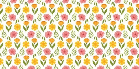 Continuous pattern featuring floral elements. Botanical-inspired repetitive 스톡 일러스트