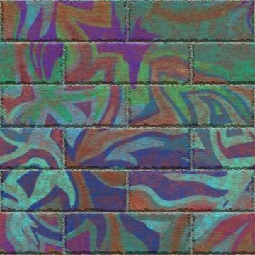 Continuous  pattern  of graffiti brick wall 스톡 일러스트