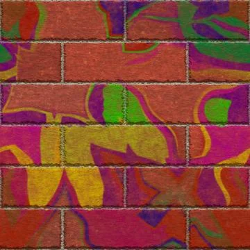 Continuous  pattern  of graffiti brick wall 스톡 일러스트