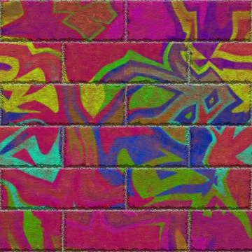 Continuous  pattern  of graffiti brick wall 스톡 일러스트