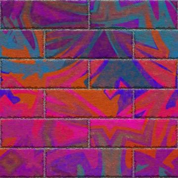 Continuous  pattern  of graffiti brick wall Stock Illustration