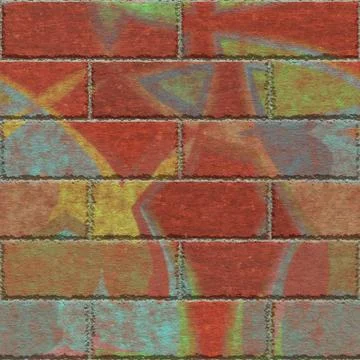 Continuous  pattern  of graffiti brick wall Stock Illustration