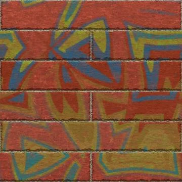 Continuous  pattern  of graffiti brick wall Stock Illustration