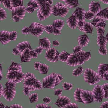Continuous pattern with   leaves Stock Illustration