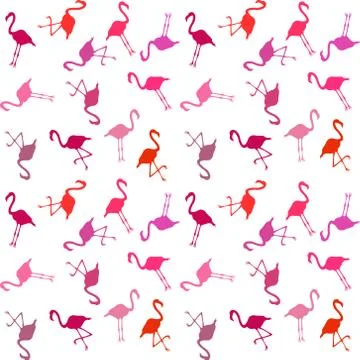 Continuous   pattern  with  pink flamingo - vector illustration Stockillustratie