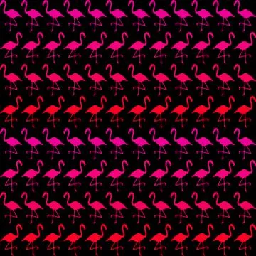 Continuous   pattern  with  pink flamingo - vector illustration 스톡 일러스트
