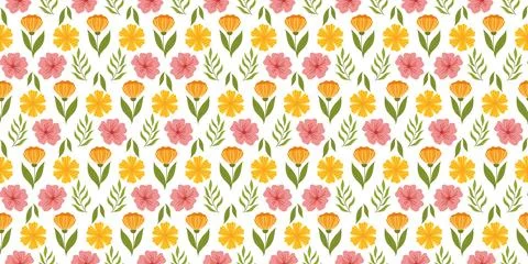 Continuous pattern showcasing floral elements. Botanical-inspired repetitiv.. 스톡 일러스트