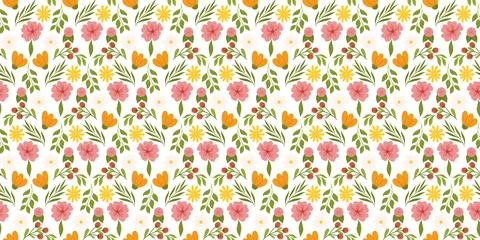 Continuous pattern showcasing floral elements. Botanical-inspired repetitiv.. Stock Illustration