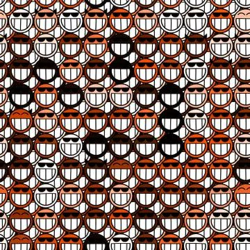 Continuous pattern  of  smiley icons Stock Illustration