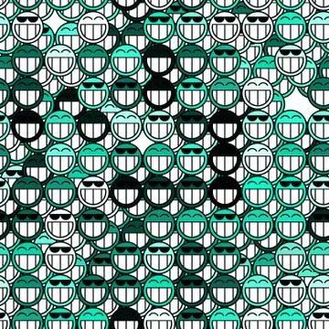 Continuous pattern  of  smiley icons Stock Illustration
