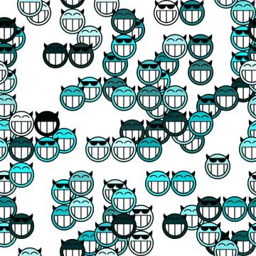 Continuous pattern  of  smiley icons Stock Illustration