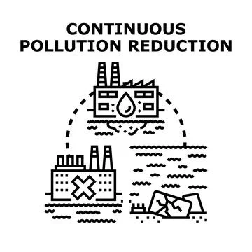 Continuous pollution reduction concept reducing environmental impact Stock Illustration