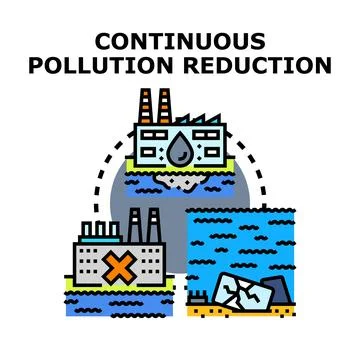 Continuous pollution reduction concept reducing environmental impact Stock Illustration