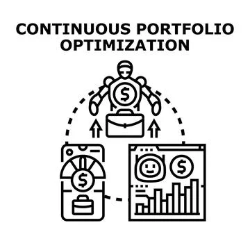 Continuous portfolio optimization process with robot automation Stock-Illustration