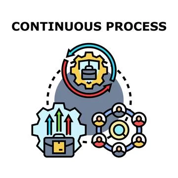 Continuous process concept with business development and team collaboration Stock Illustration