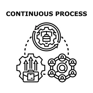 Continuous process concept with business development and team collaboration Stock Illustration
