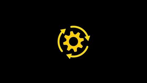 Continuous Process Improvement With Gear And Circular Arrows Stock Footage 331756399