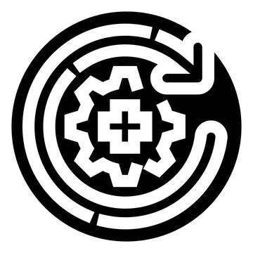 Continuous process improvement with gear icon concept Ilustración de archivo