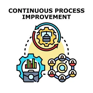 Continuous process improvement loop optimizing business workflow イラスト素材