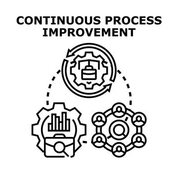 Continuous process improvement loop optimizing business workflow Stock Illustration
