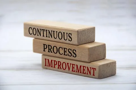 Continuous Process Improvement text on wooden blocks. Business culture and 库存照片