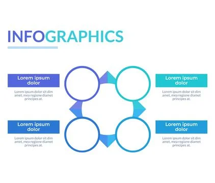 Continuous process infographic flowchart Stock Illustration