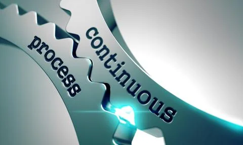 Continuous Process on Metal Gears 스톡 일러스트