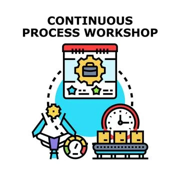 Continuous process workshop achieving business improvement objectives Stock Illustration