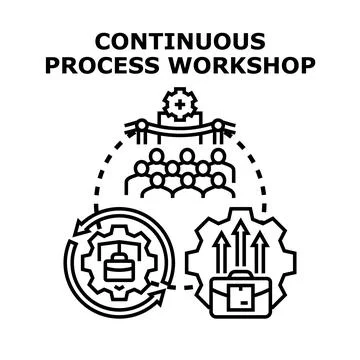 Continuous process workshop for business improvement training Stock Illustration