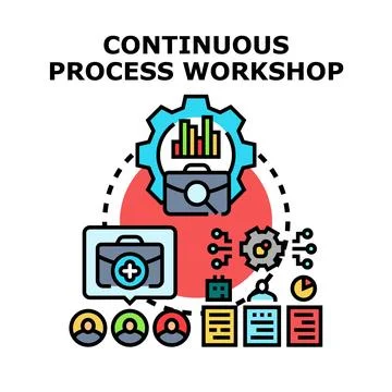 Continuous process workshop concept implementing business improvement Stock Illustration